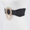 Layered Rhinestone Buckle Plus-Size Elastic Belt
