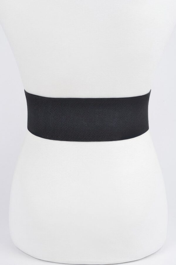 Layered Rhinestone Buckle Plus-Size Elastic Belt