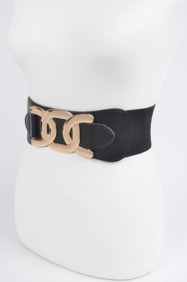 Plus Size Elastic Belt with Metal Buckle