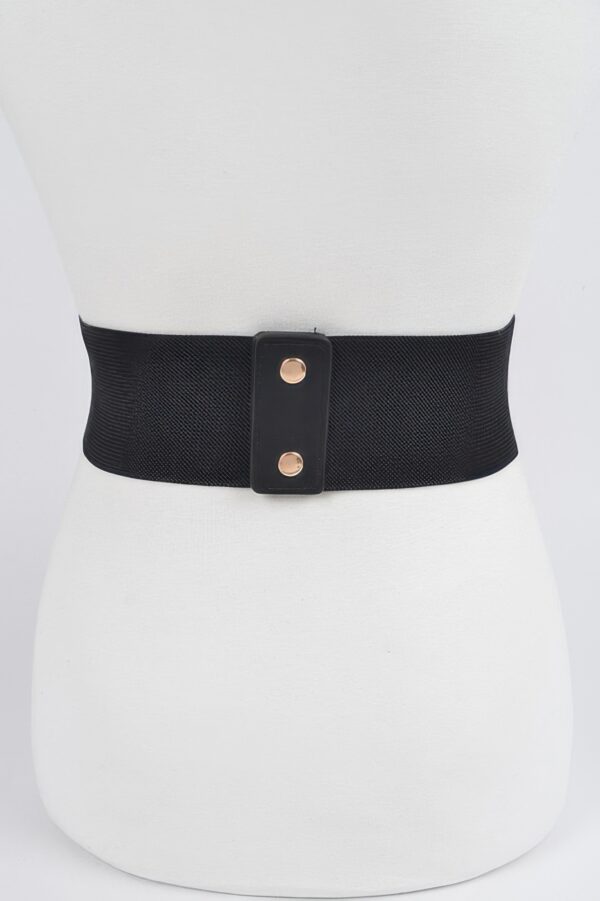 Plus Size Elastic Belt with Metal Buckle