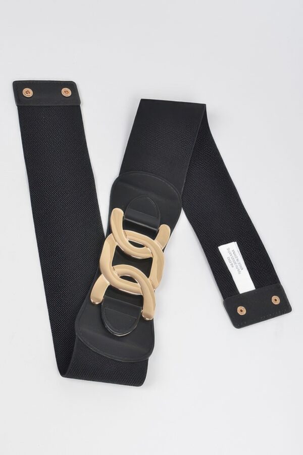 Plus Size Elastic Belt with Metal Buckle
