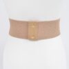 Wide Elastic Belt with Metal Buckle – PU/Elastic Blend