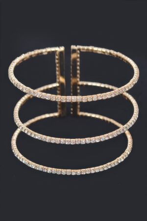 Open Rhinestone Cuff Bracelet – Sparkle Finish