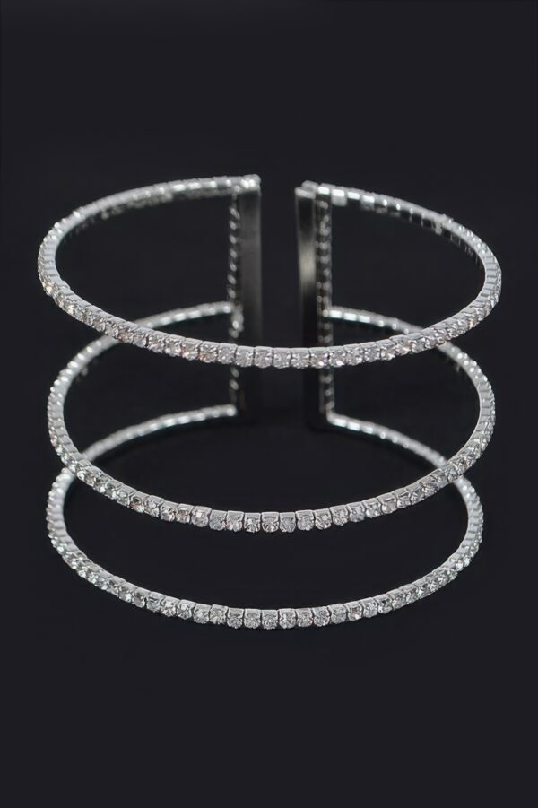 Open Rhinestone Cuff Bracelet – Sparkle Finish