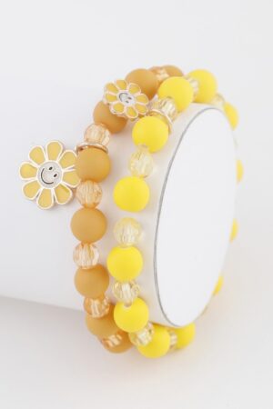 Smiley Flower Charm Bracelet – Stackable Accent