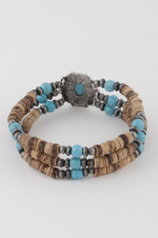 Vintage Stone Beaded Bracelet – Textured Layer