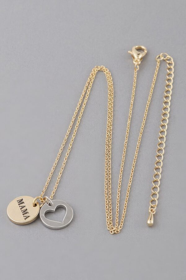 Mama Heart Pendant Necklace – Polished 16 inch