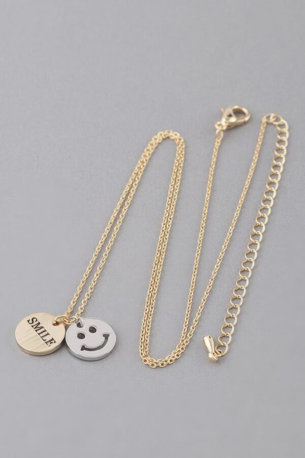 Smiley Pendant Necklace – Polished Happy Face Charm