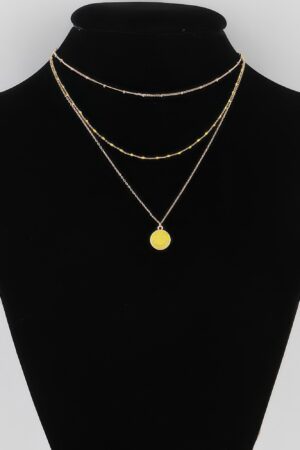 Multi Happy Face Layered Necklace – 18-inch Chain