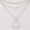 Multi Happy Face Layered Necklace – 18-inch Chain