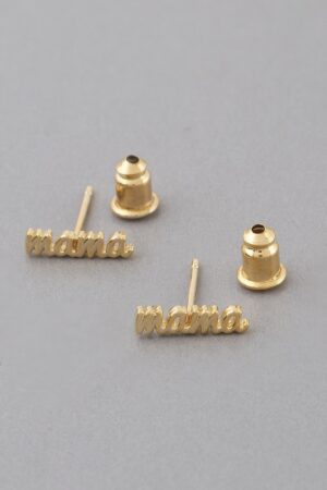 Mama Script Stud Earrings – Polished Motif