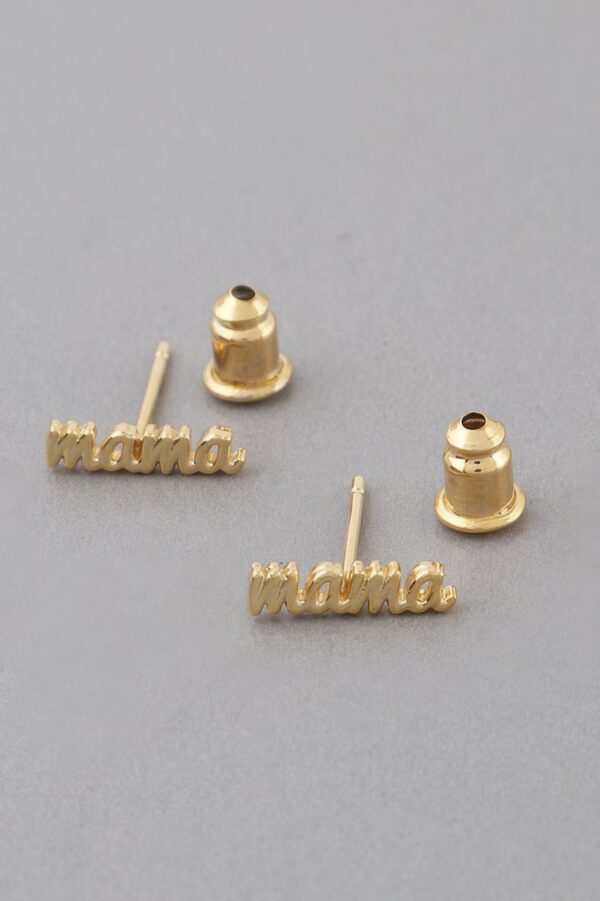 Mama Script Stud Earrings – Polished Motif