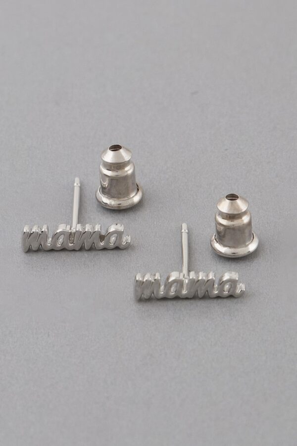 Mama Script Stud Earrings – Polished Motif