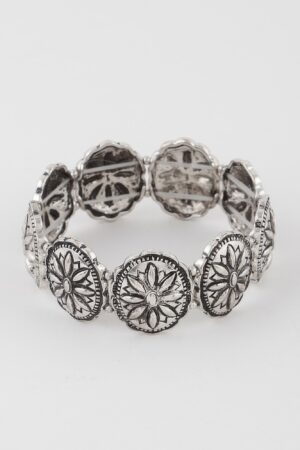 Vintage Flower Bracelet – Textured Floral Accent