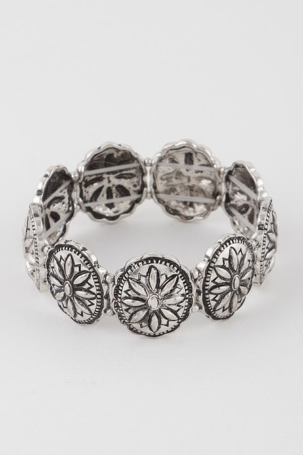 Vintage Flower Bracelet – Textured Floral Accent