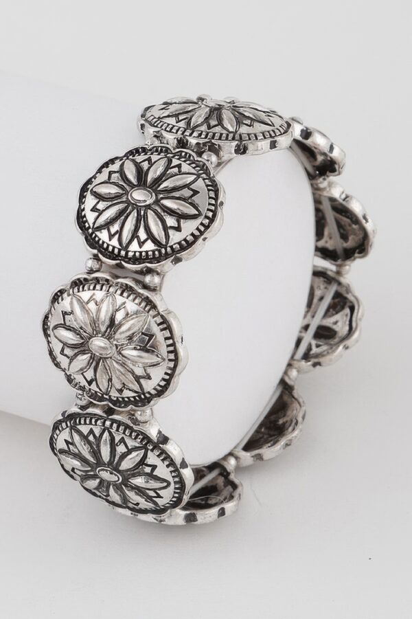 Vintage Flower Bracelet – Textured Floral Accent