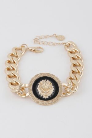 Lion Motif Chain Bracelet – Vintage-Inspired Edge
