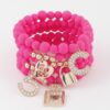 Beaded Charm Bracelet – Textured Beads & Charms