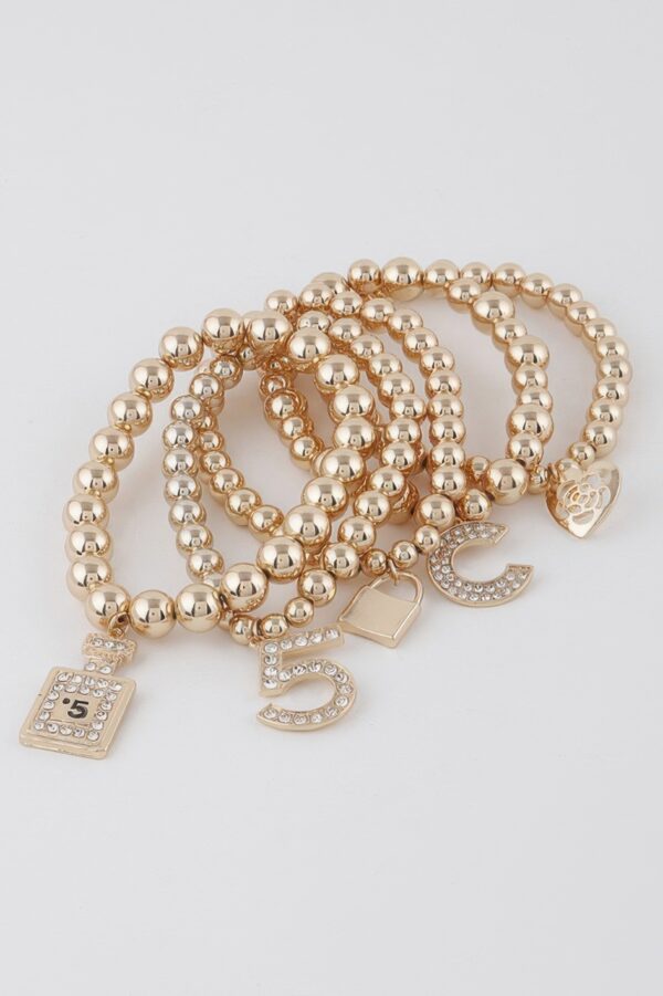 Beaded Charm Bracelet – Textured Beads & Charms