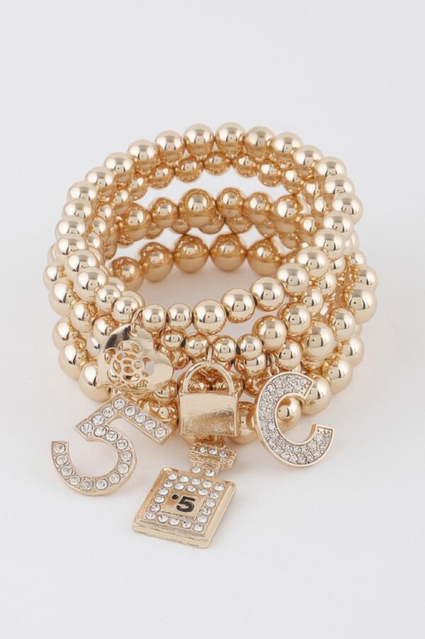 Beaded Charm Bracelet – Textured Beads & Charms