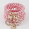 Beaded Charm Bracelet – Textured Beads & Charms