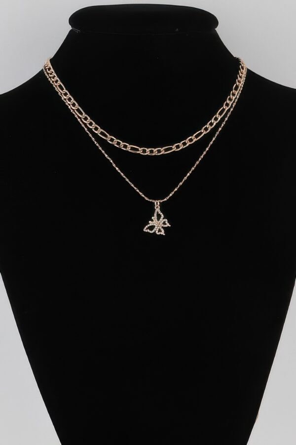 Jeweled Butterfly Pendant Necklace – 18 inches