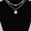 Multi Flower Charm Necklace – Delicate Floral Chain
