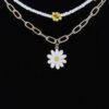 Multi Flower Charm Necklace – Delicate Floral Chain