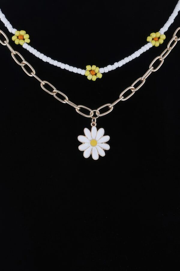 Multi Flower Charm Necklace – Delicate Floral Chain