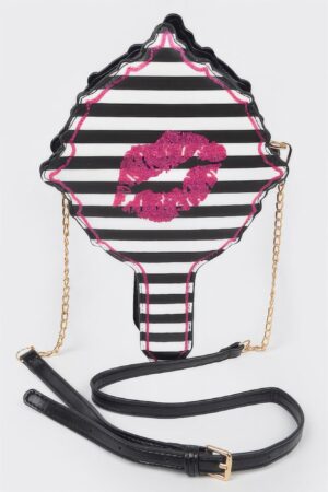 Lips Hair Brush Clutch – Lip-Motif Structured Design
