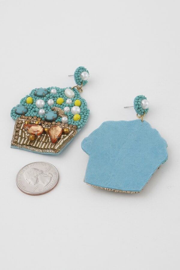 Cupcake Beaded Drop Earrings – Colorful Bead Detail