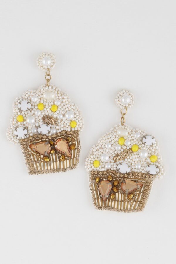 Cupcake Beaded Drop Earrings – Colorful Bead Detail