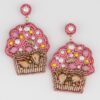 Cupcake Beaded Drop Earrings – Colorful Bead Detail