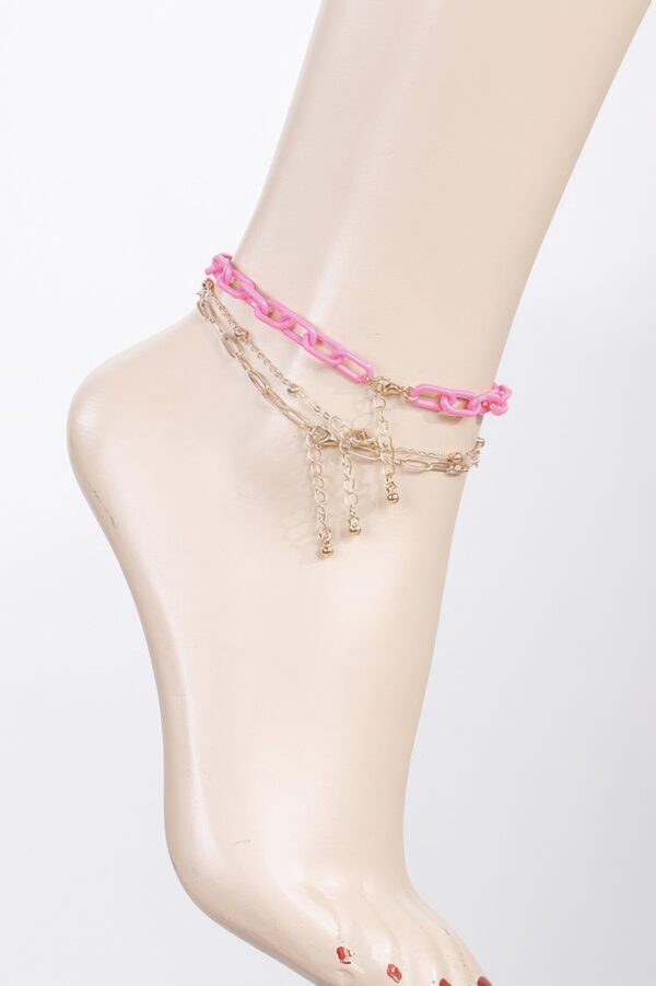 Multi Link Chain Anklet – Layered Chain Detail