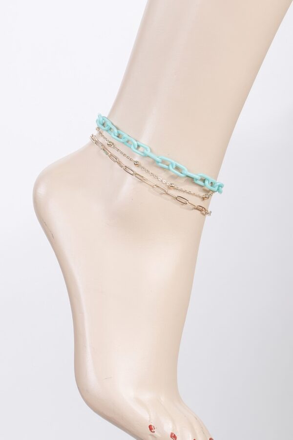 Multi Link Chain Anklet – Layered Chain Detail