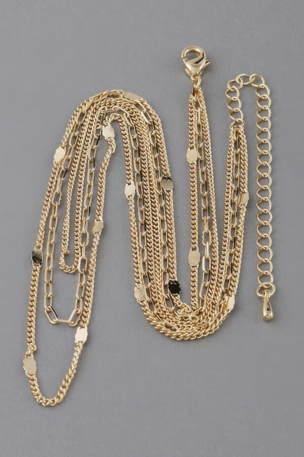 Triple Chain Necklace – Textured Layered Silhouette