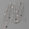 Triple Chain Necklace – Textured Layered Silhouette