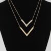Stone V Necklace – Elongated V Pendant, 20-inch