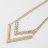 Stone V Necklace – Elongated V Pendant, 20-inch