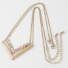 Stone V Necklace – Elongated V Pendant, 20-inch