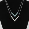 Stone V Necklace – Elongated V Pendant, 20-inch