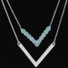 Stone V Necklace – Elongated V Pendant, 20-inch