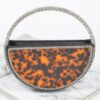 Tortoise Acrylic Evening Bag with Rhinestone Handle