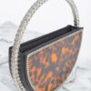 Tortoise Acrylic Evening Bag with Rhinestone Handle