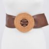 Plus Size Bamboo Round Buckle Belt – Polyurethane