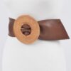 Plus Size Bamboo Round Buckle Belt – Polyurethane