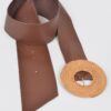 Plus Size Bamboo Round Buckle Belt – Polyurethane