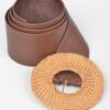 Plus Size Bamboo Round Buckle Belt – Polyurethane