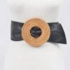 Plus Size Bamboo Round Buckle Belt – Polyurethane