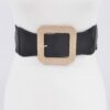 Plus Size Rhinestone Square-Buckle Elastic Belt